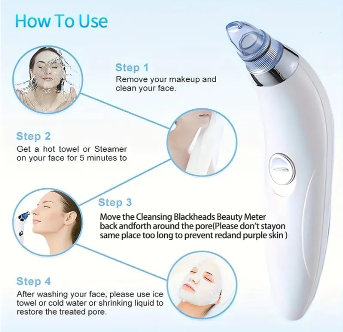 4-in-1 Pore Vacuum Cleaner – Deep Cleanse, Exfoliate & Glow Instantly